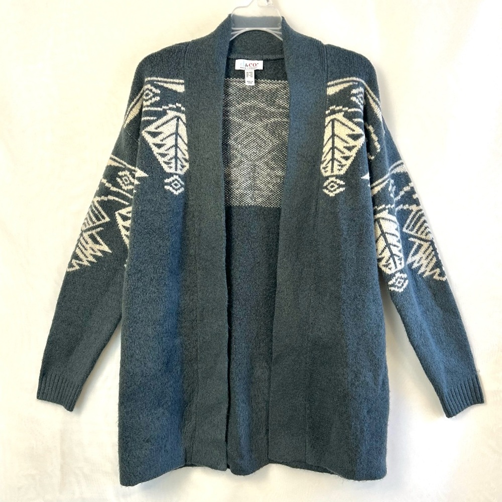 NWT QVC Denim & Co Women’s Open Front Soft Thick Cardigan Sweater / XXS